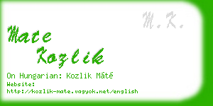 mate kozlik business card