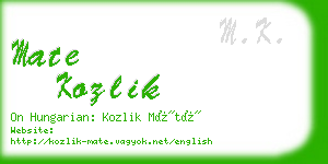 mate kozlik business card